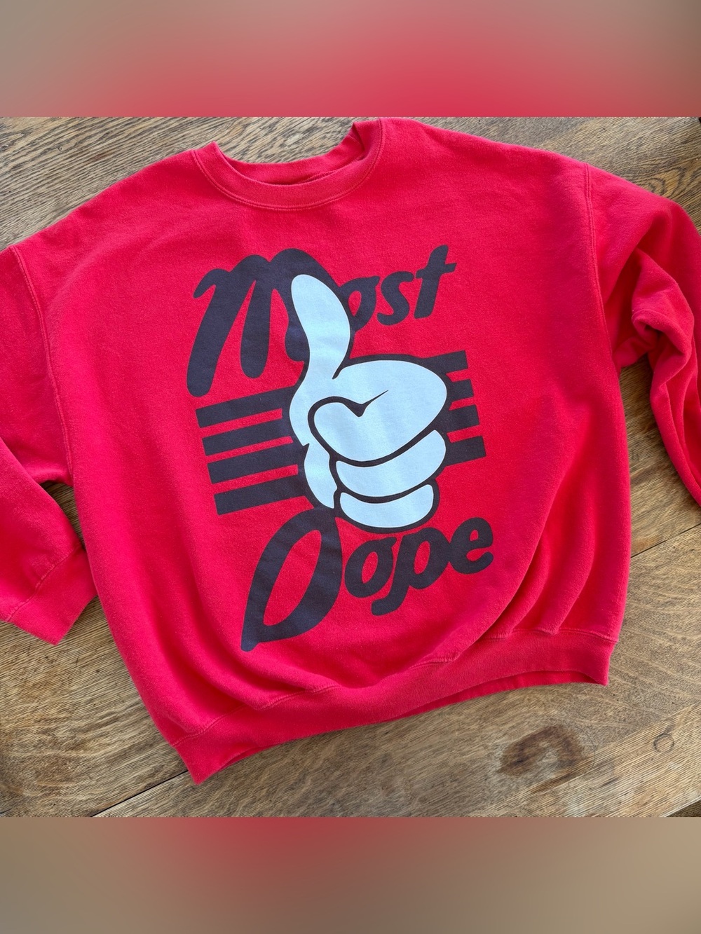 Mac Miller Y2K “most dope” thumbs up 👍 Red Heavy Blend Sweatshirt